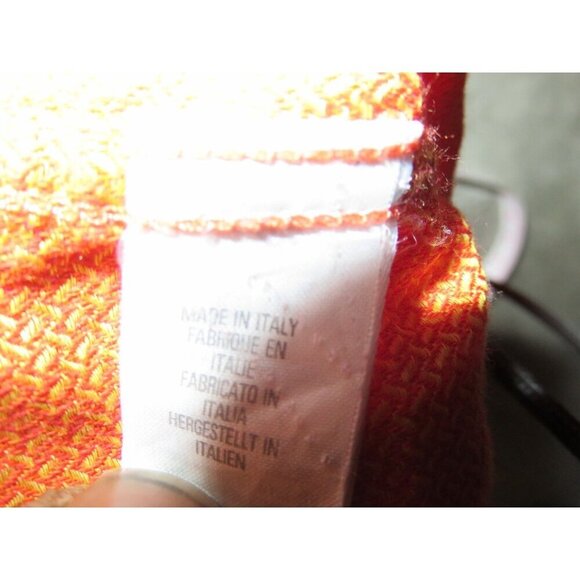 Paul Smith Vibrant Orange Italian Cotton Chevron Long Sleeve Button Up Shirt L - Picture 7 of 9